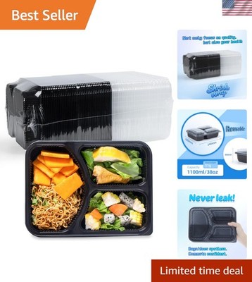 Flexible & Leak Proof 38 Oz Food Storage Containers - 40 Pack, Dishwasher Safe