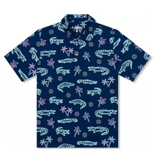 New Chubbies Men's Med "The Neon Glades" Performance Golf Polo Shirt MSRP 60 