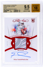 2020 PANINI FLAWLESS TUA TAGOVAILOA SIGNATURE GLOVES RUBY AUTO RC 14/15 BGS 9.5