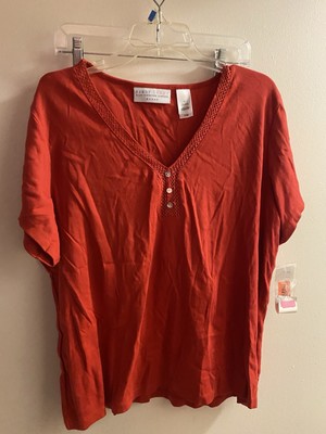 First Issue Women s Shirt Blouse Rust Orange 3X 3XL Bust 58  New NWT Length 27 