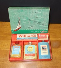 WILLIAMS SHAVING GIFT SET w/ LUXURY SHAVING CREAM Brilliantine Talc MOSTLY FULL
