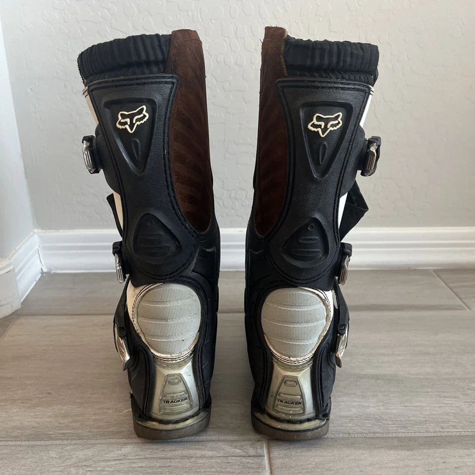 Botas Fox Racing femininas tamanho 5 rastreador ATV offroad MX motocross bicicleta suja branca - Imagem 3 de 4