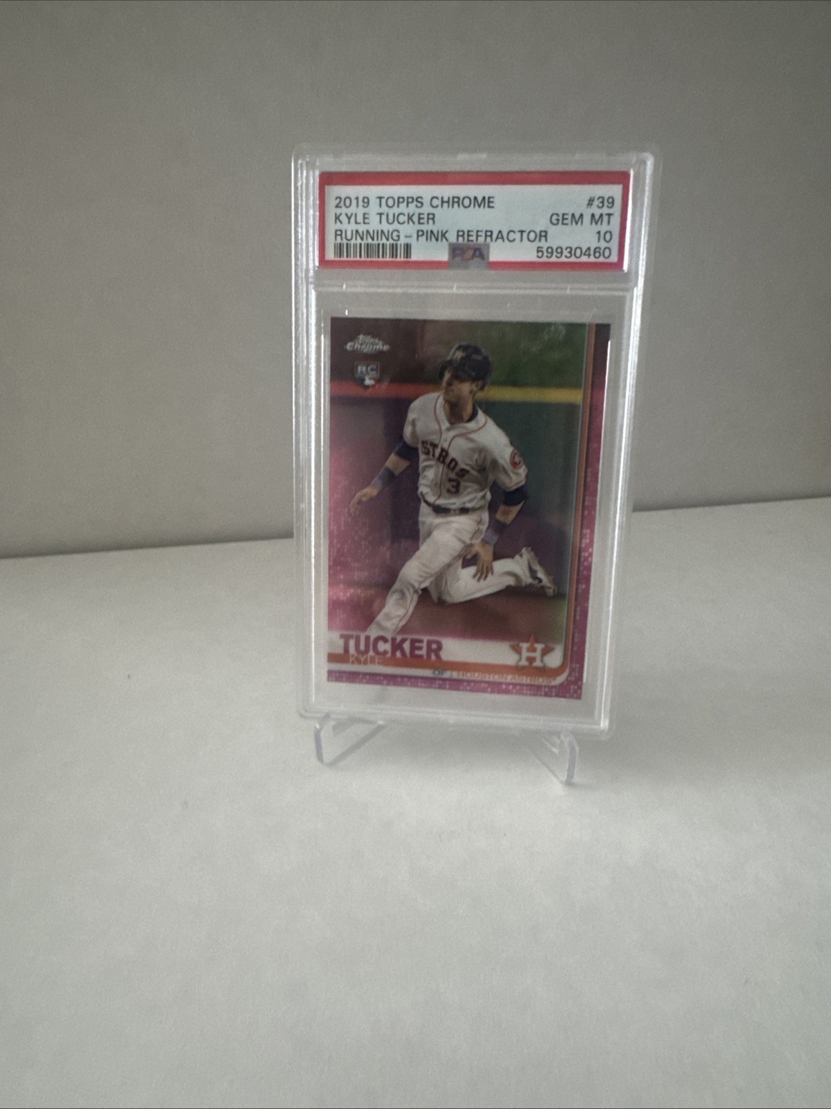2019 Topps Chrome Kyle Tucker Pink Refractor #39 Running RC PSA 10