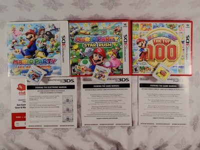 Lot of 3 Mario Party 3DS Games, Island Tour + Star Rush + The Top 100. Authentic