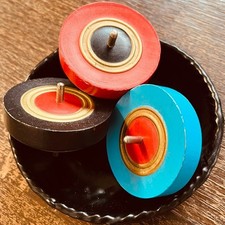 Vintage Japanese Wooden Spinning Traditional Toys Battle Game Export from Japan