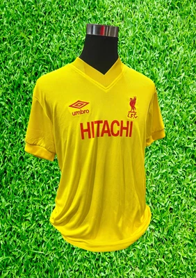 UMBRO Liverpool FC Yellow HITACHI Shirt *LARGE*