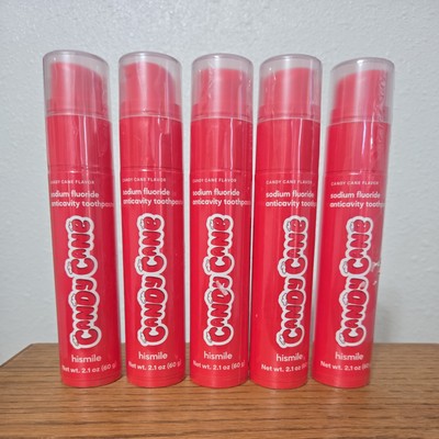 (x5) -HISMILE 2.1oz CANDY CANE FLAVOR FLUORIDE TOOTHPASTE-EXP. 08/2026
