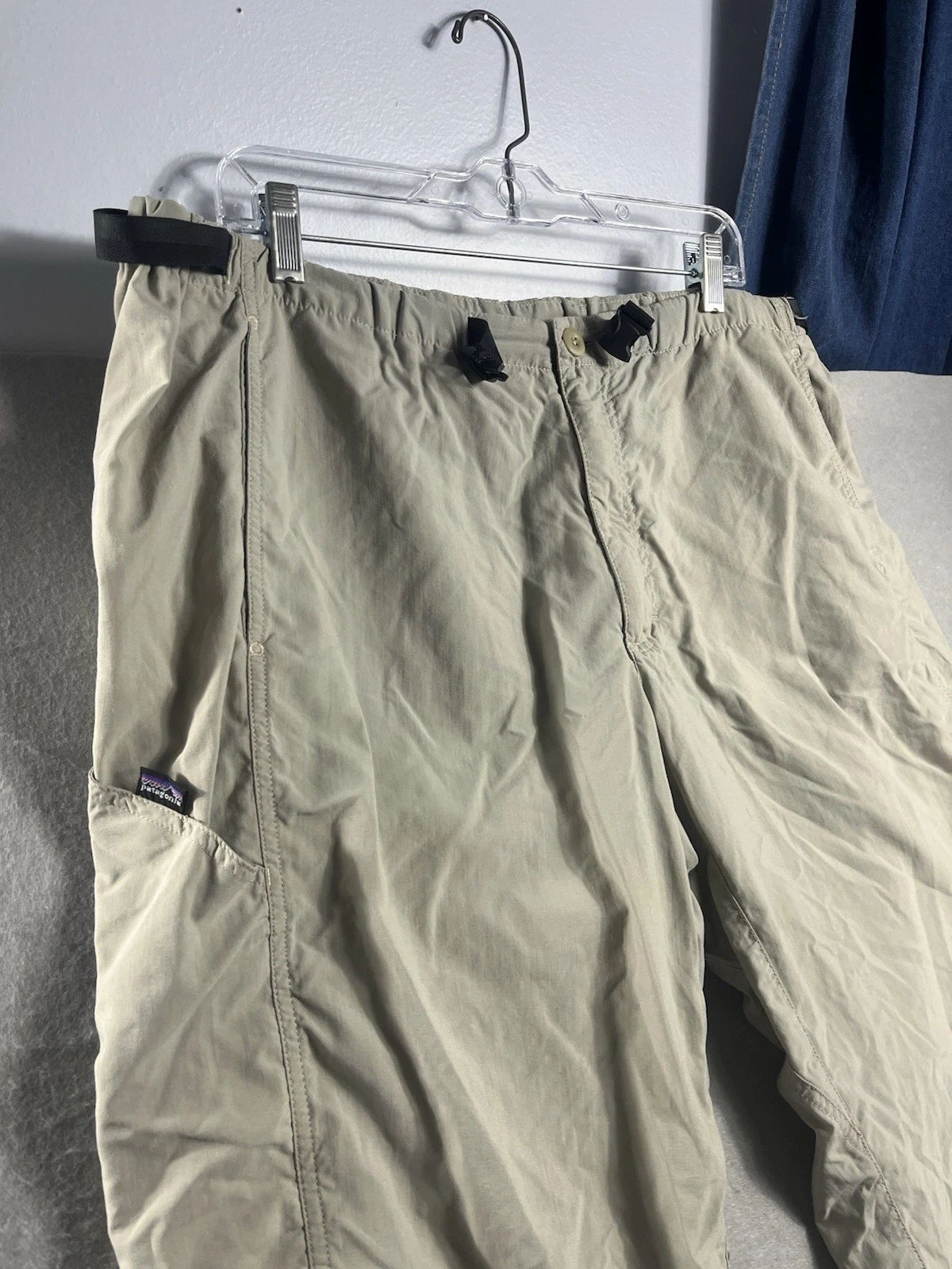 Patagonia Pants Men’s XL (38Wx32L) Khaki Belted 100% Nylon Hiking Performance