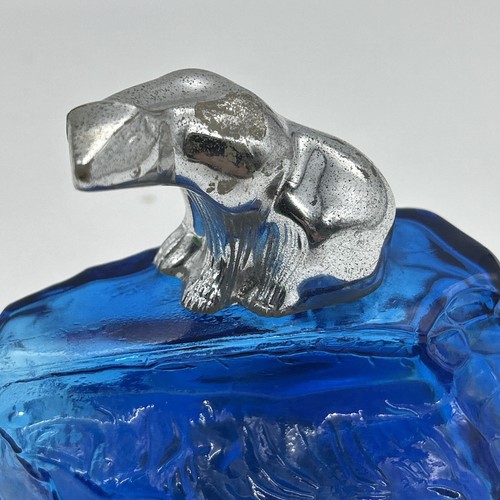 Vtg Avon Arctic King Windjammer Aftershave Glass Blue Bottle Mountain - Bild 12 von 12