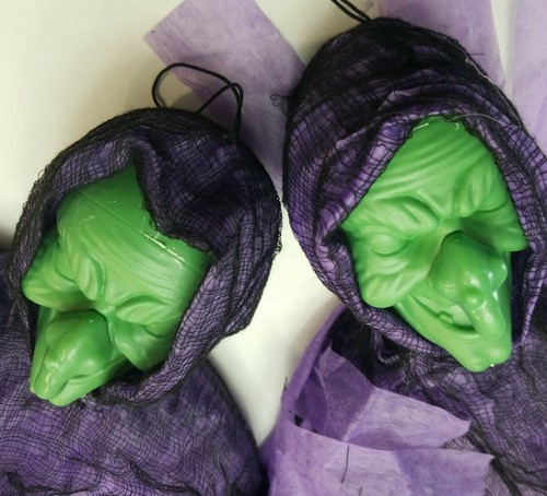Blow Mold Witch Head Halloween Hanging Bendable Arm Yard Decoration Tree Hanger - Picture 11 of 12