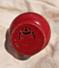Vintage Duncan Brand Wood Spinning Top Toy - Red 2 5/8" Campbell Soup Boy