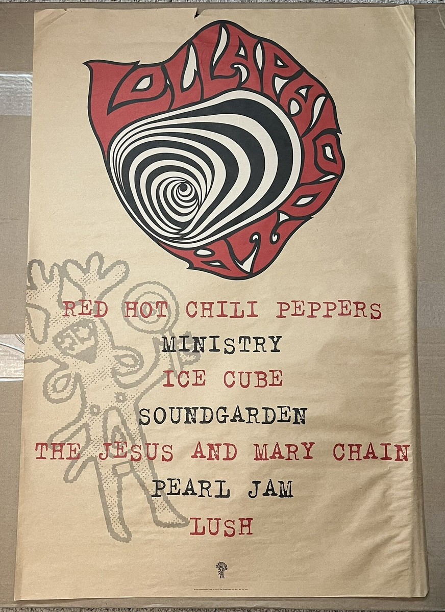1992 Lollapalooza Promo Poster 36x24 Pearl Jam Soundgarden 1992 Lollapalooza Promo Poster 36x24 Pearl Jam Soundgarden