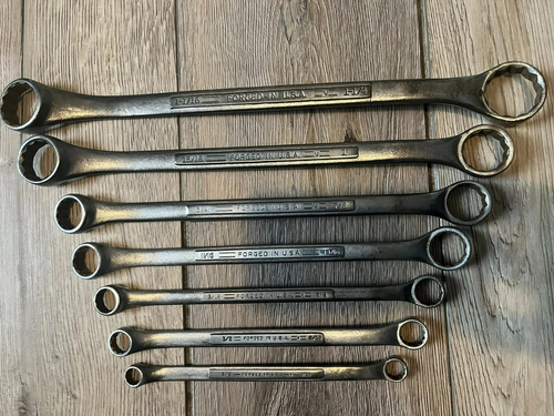 Vintage Craftsman Tools =V= Box End Wrench Set, 3/8" to 1-1/4", Made In USA - Picture 6 of 6