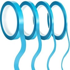 4 Rolls Vinyl Pinstripe Tape 1/16 1/8 1/4 and 1/2 Inch Masking Tape Masking T...