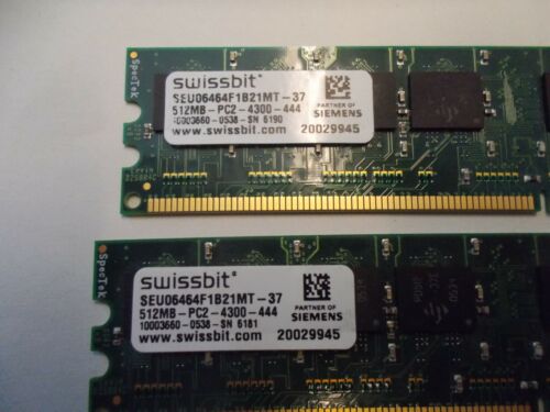 2 Swissbit 512mb Ddr2-533 RAM PC2-4300U SEU06464F1B21MT-37 RAM, # Su- 292 - Picture 2 of 2