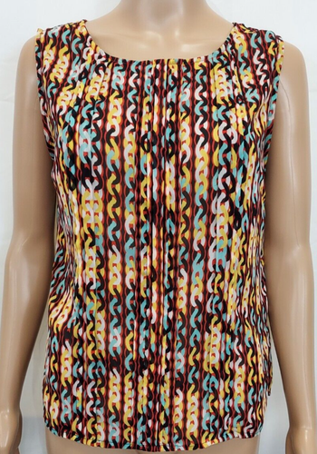 Banana Republic Bluse Größe Large mehrfarbig Geo Tank Plissee vorne Oberteil - Bild 1 von 12
