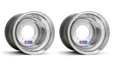 Ruedas traseras pulidas DWT Sport Blue 10" 10x10 4/115 Yamaha Raptor YFZ450 Banshee