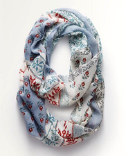 J.Jill Very Pretty Woodblock-floral Infinity Scarf - NWT