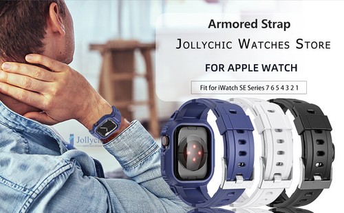 TPU For Apple Watch Series Ultra 8 7 6 5 SE 42/44/45/49mm Strap+Case Bracelet - Picture 3 of 14