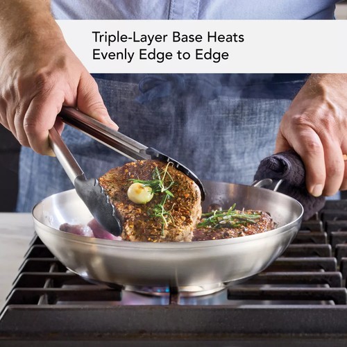 KitchenAid 3 Ply Base Stainless Steel Cookware Induction 2-Piece Fry Pans Set, B - Picture 5 of 8