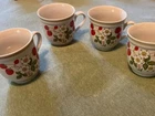 Vintage McCoy Strawberry Coffee/Tea Cups, Set of 4, 1970s, Mint Condition