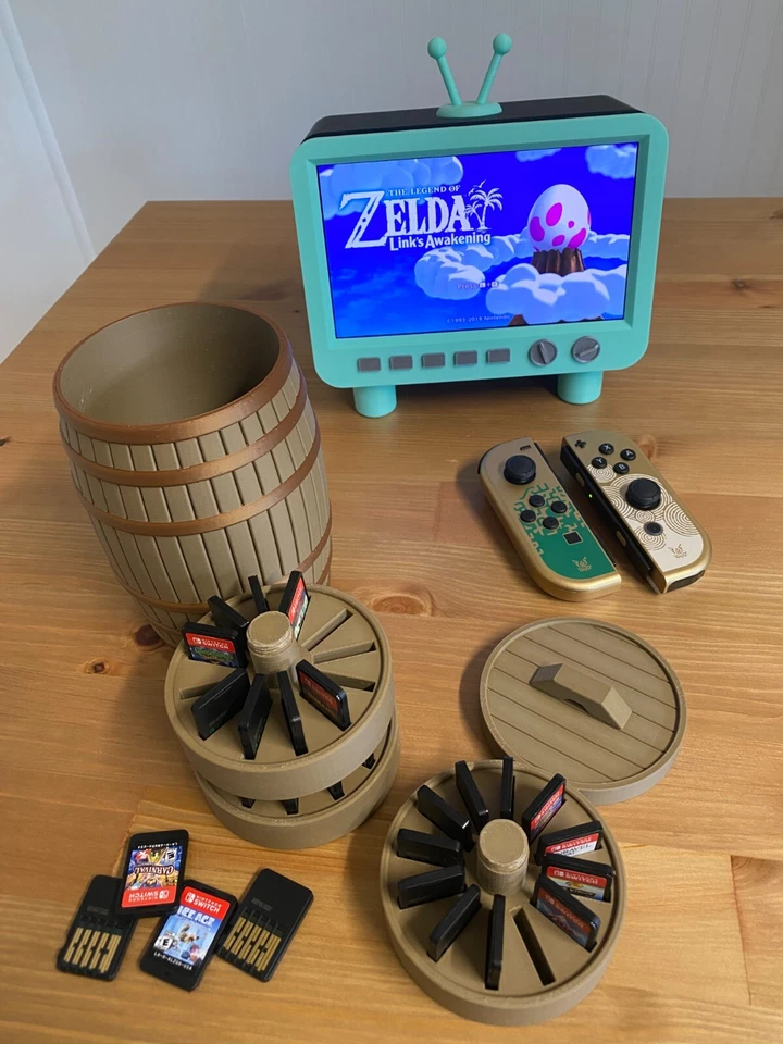 Barrel Switch Organizador de Juegos con Tapa Almacenamiento de Regalos para Juegos Nintendo Switch Foto 2 de 4