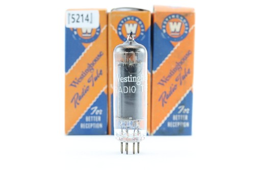 A US WESTINGHOUSE 6AQ5 TUBE IN ORIGINAL BOX. Square Getter Black Plates - Picture 2 of 7