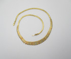 14K Tricolor Gold Textured Graduated Link Necklace Italy 16" [N94] — photo 7