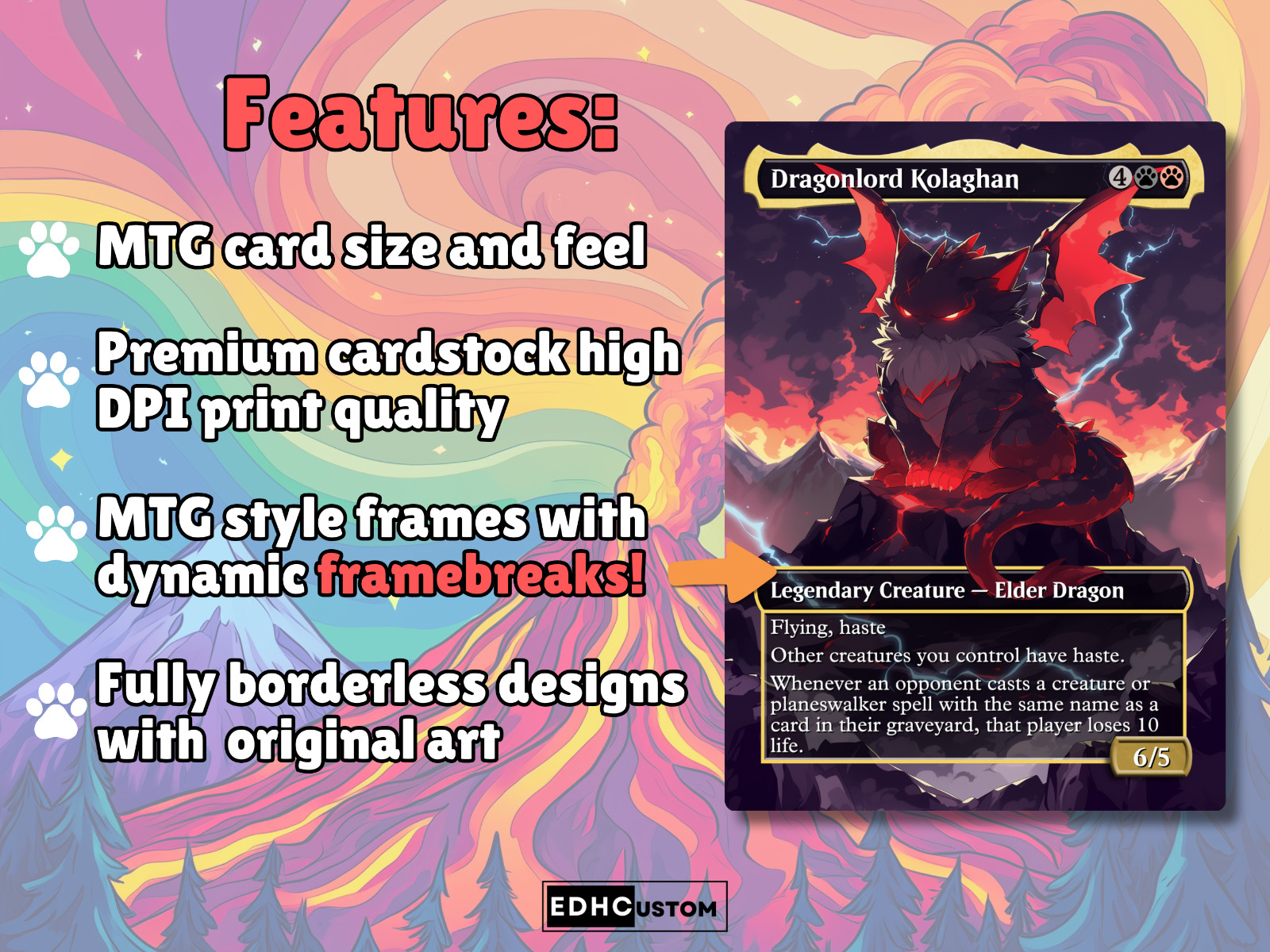 Dragon Tribal Commander Deck MTG EDH Chibi Anime Style Proxy Deck