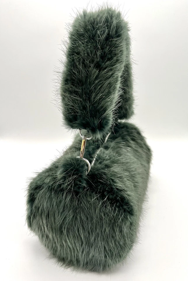 全新 女式 100% 手工制作 2 天 正品 海狸毛皮 气缸 手提包 尺寸 M — 第 3/4 张图片