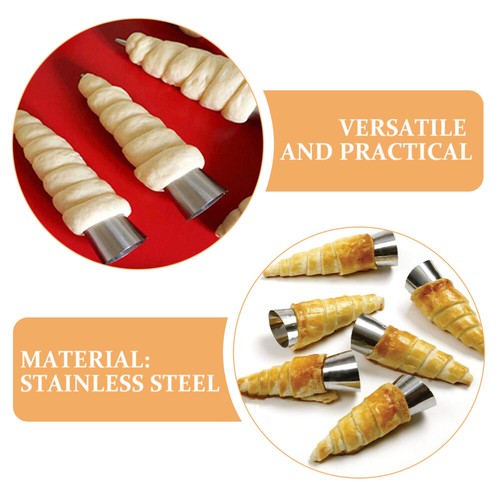 6 Pcs Croissant Mold Tools Baking Molds Cream Horn for Cannoli Tubes - Picture 10 of 12