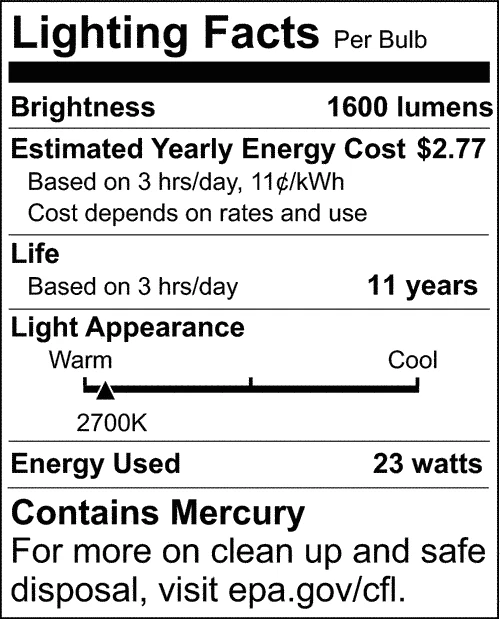 Satco S6274 - 23 Watt Mini Spiral Compact Fluorescent Bulbs - 2700K (3 Bulbs) - Image 4 of 4