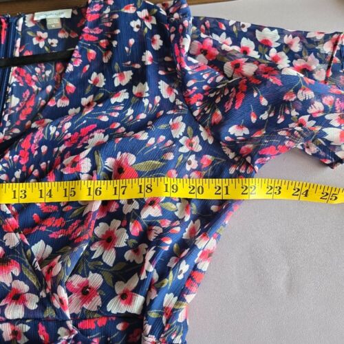 Calvin Klein Floral Faux Wrap Ruffle Midi Dress Women's 14 Feminine Whimsical - Picture 11 of 24