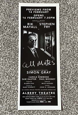 1995 Magazine Advert Picture Cell Mates Stephen Fry Rik Mayall Albery Theatre Ad