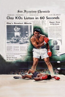 Original Muhammad Ali Vintage Boxing Fight Art Print Poster
