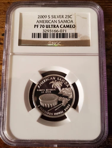 2009 S 25C Silver Quarter American Samoa PF 70 Ultra Cameo NGC Certified
