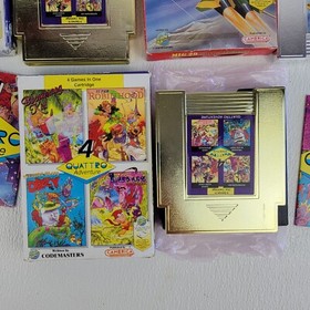 NES Lot of 3 Codemaster Camerica Games 4 Quattro Mig 29 Gold Silver Cart Tested