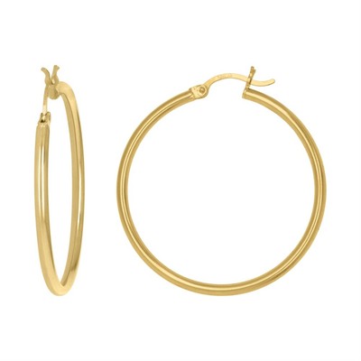 10 Karat Gelbgold helle runde Röhre 2 mm aufklappbare Huggie Creolen für Frauen 2,5 gm