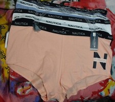 5 NEW NAUTICA NT9277 5PKAN PLUS SIZE SIGNATURE WAIST COTTON BOYSHORT PANTIES 2X