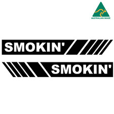 Smokin'2 Piece Set Side Mirror Side Stripe JDM Vinyl Decal Sticker 15 x 2 cm