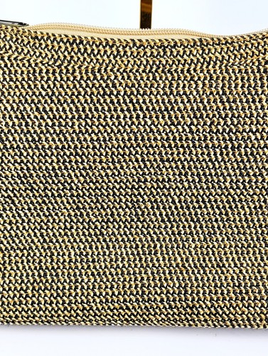 Orvis Bohemian Woven Women's Shoulder Bag Single Strap Tan & Black Zipper 13" - Picture 2 of 13