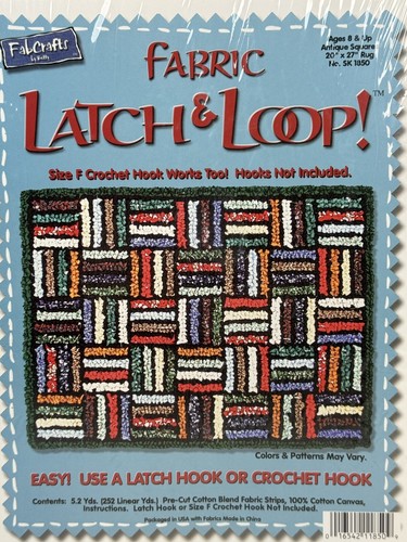FABRIC Latch and Loop Hook Rug Kit DIY can use F size Crochet Hook 20 x 27" - Picture 2 of 5