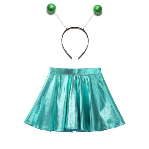 Girls Short Dress Skort Skirt Cheer Outfit Outer Glossy Uniform Flared Cosplay - Picture 55 of 69