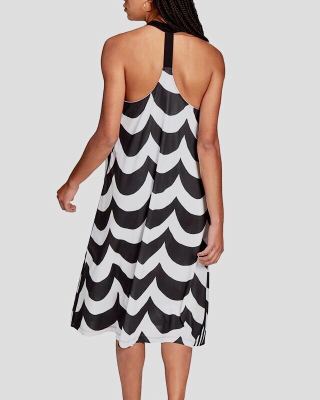 adidas x Marimekko Women's Midi Tank Dress Black White NWT