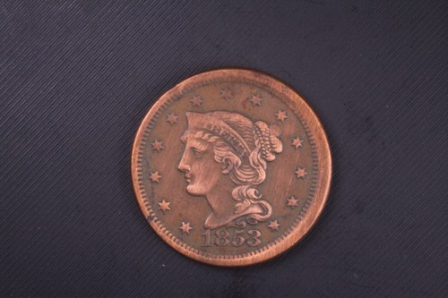 1853 1c Braided Hair Large Cent Nice Old US Minted Coin