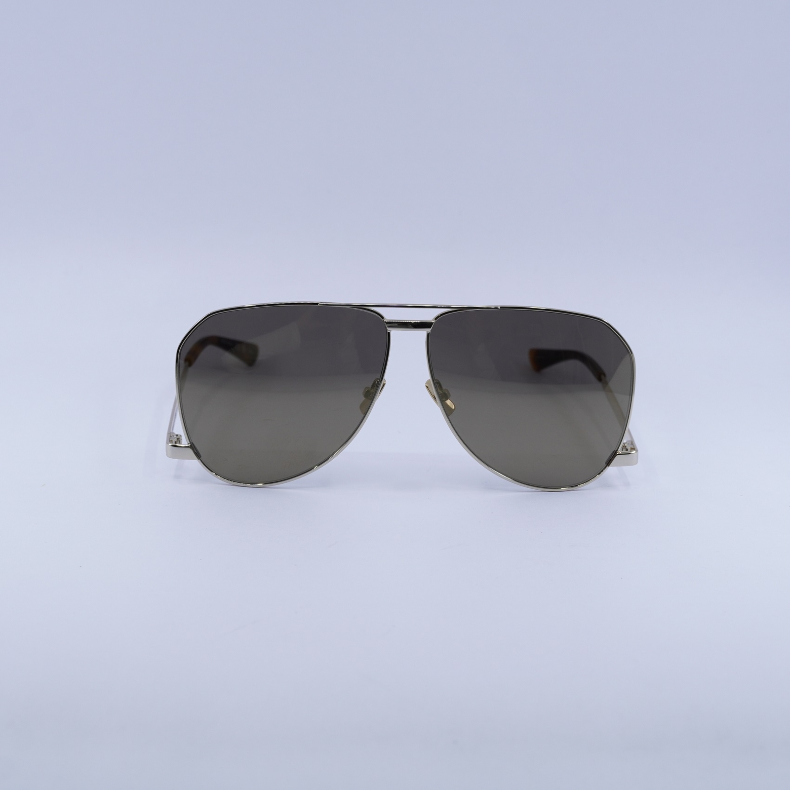 Occhiali da sole Saint Laurent SL690DUST 004 oro marrone oro specchio 61 11 140 nuovi a...