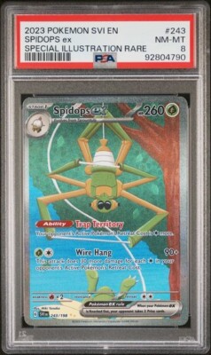 pokemon カード 2023 POKEMON SVI EN-SCARLET & VIOLET 243 SPIDOPS EX SIR PSA NM-MT