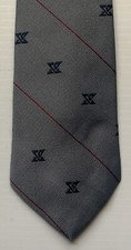 1980s CSX RAILROAD EMPLOYEE NECK TIE, GRAY AND BLUE, VINTAGE