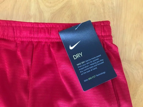 New Boy's Nike Red Drawstring Shorts with Orange Accents Size 6 - Picture 5 of 6