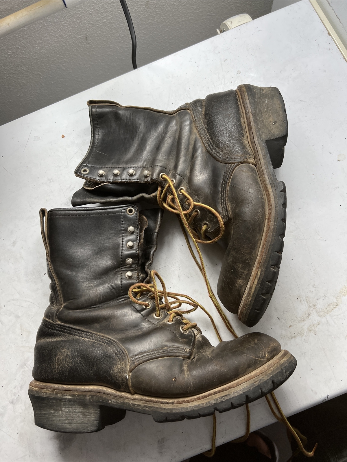 RED WING 218 WILDLAND FIRE FIGHTING BOOTS BLACK LEAT… Gem